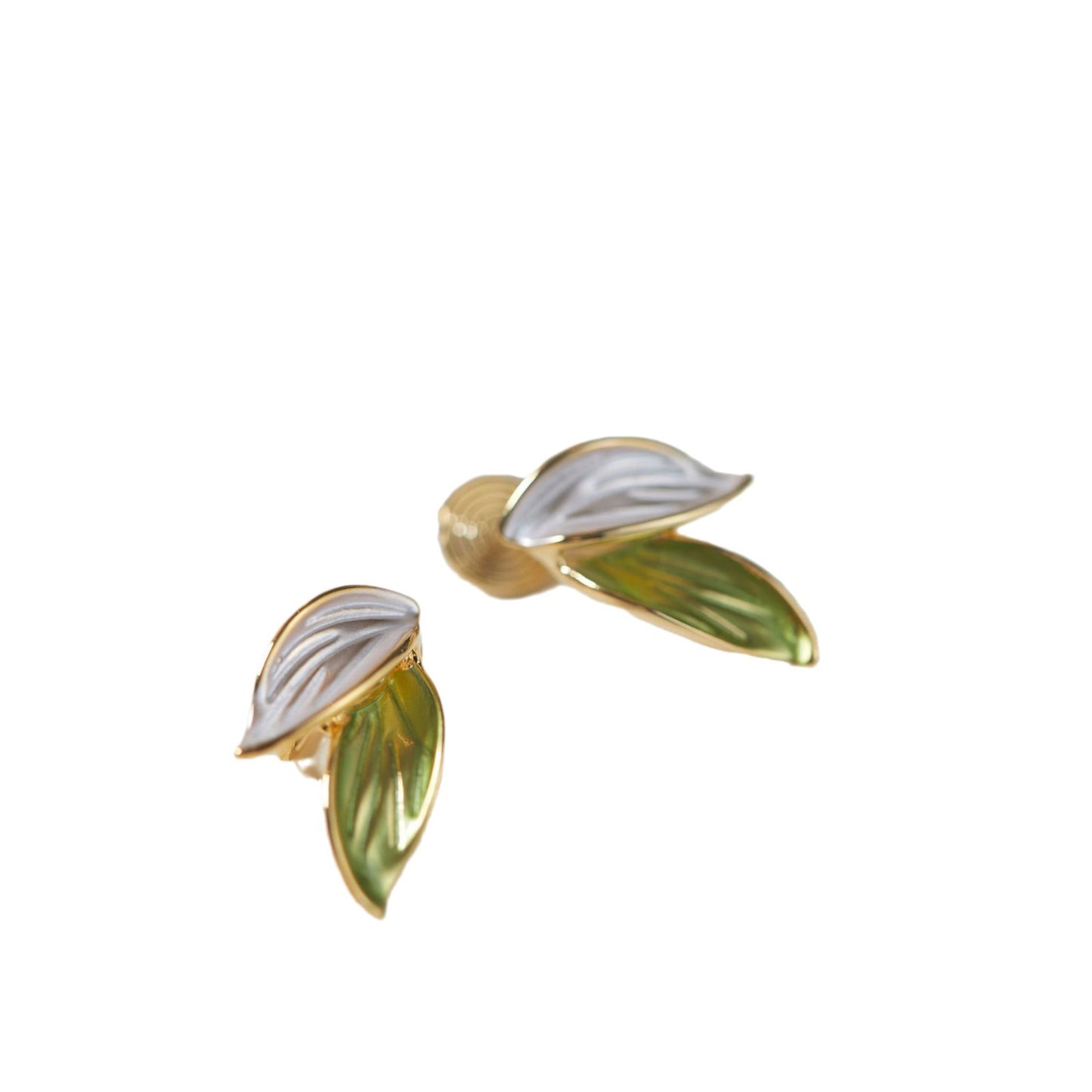 Fresh Mori Style Green Dripping Oil Ear Earrings