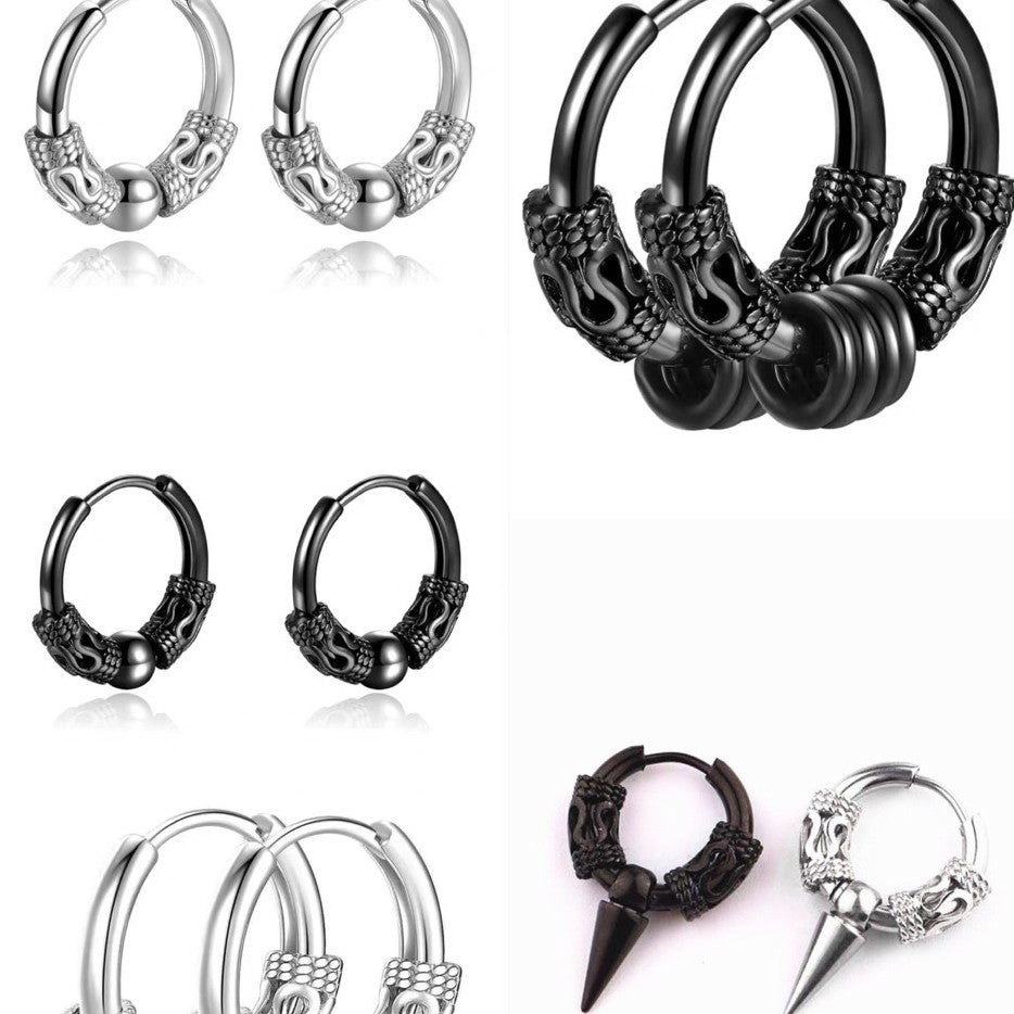Style Personalized Dragon Pattern Totem Retro Earrings
