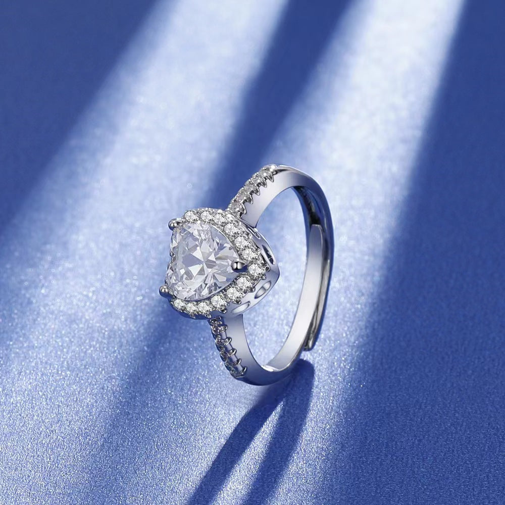 Live Broadcast Sier Moissanite Female Karat Rings