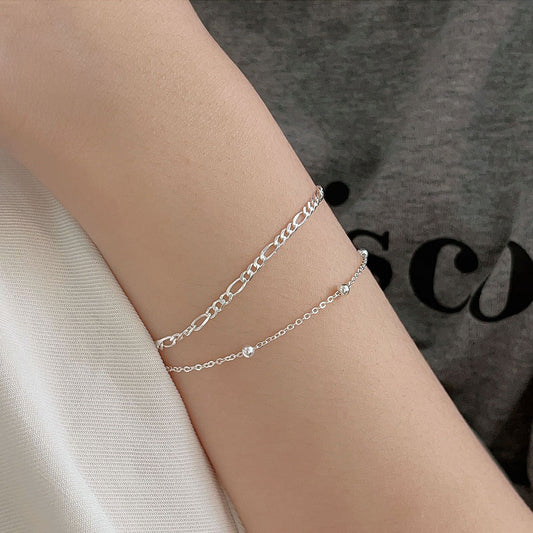 Korean Style Sterling Sier Cross Bead Bracelets