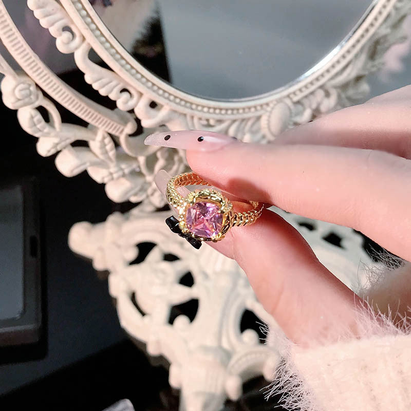 Women's Gold Pink Diamond Open For Niche Rings