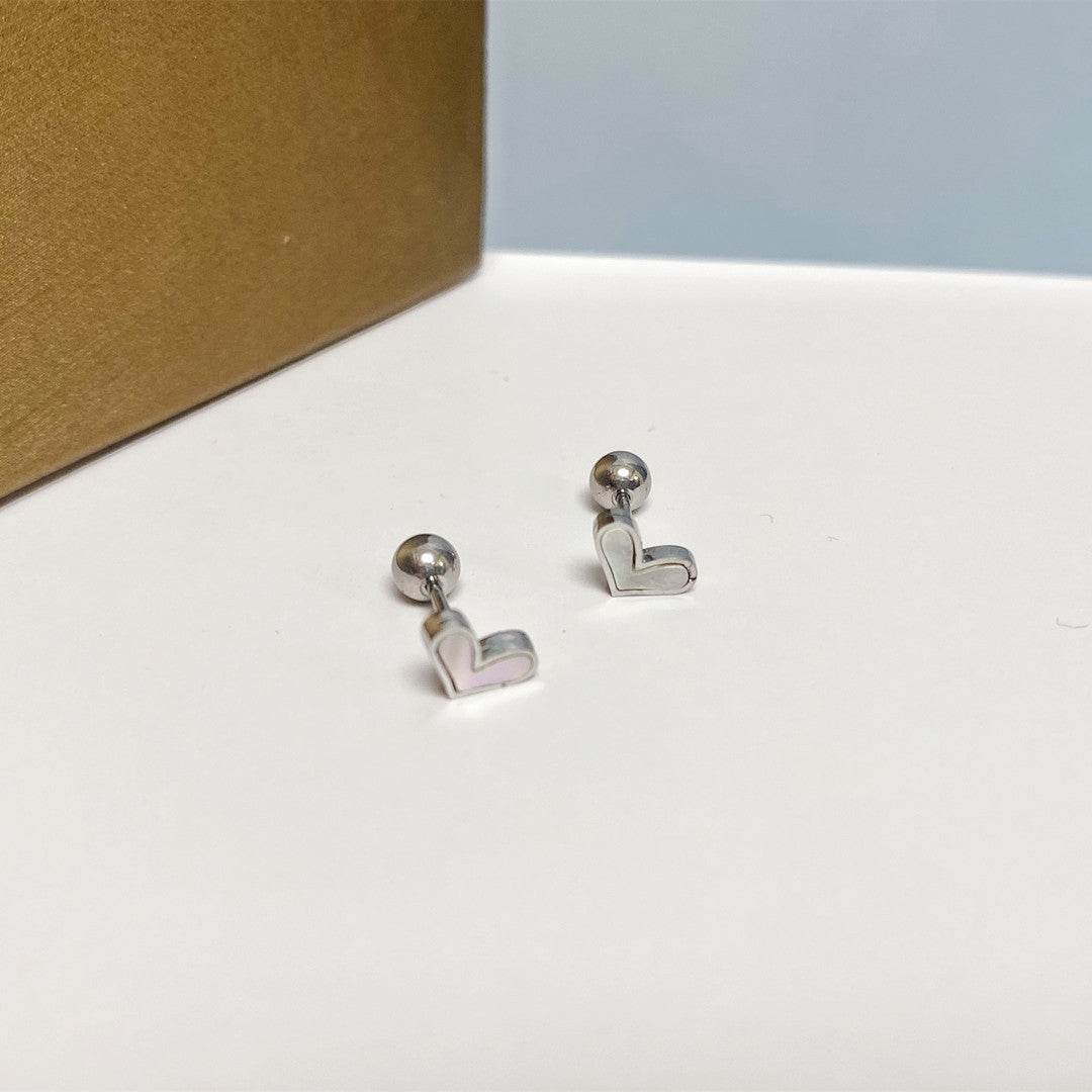 Women's Simple Small Golden Ear Bone Titanium Rings