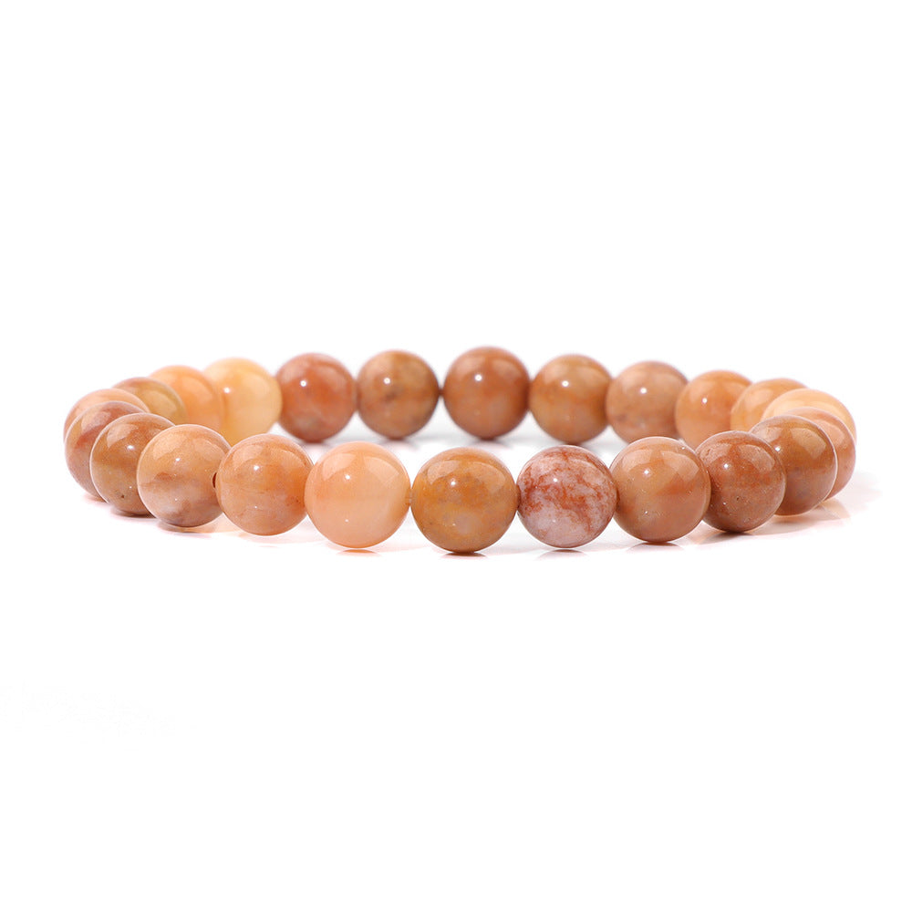 Men's Natural Stone Beads White Turquoise Elastic Bracelets