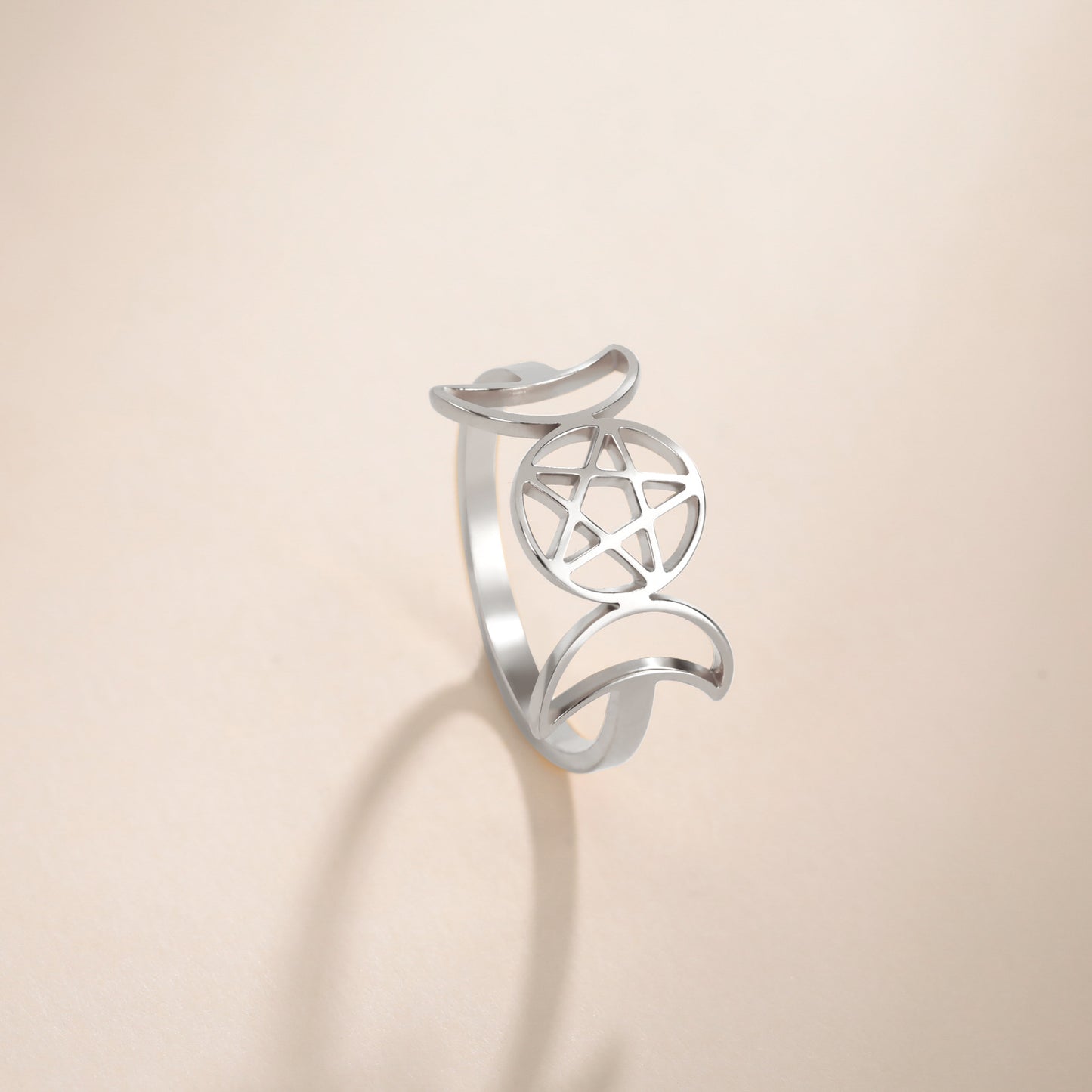 Pentagram Female Stainless Steel Five-pointed Star Rings