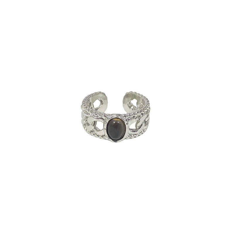 Women's Gold Light Luxury High-grade Tigereye Forefinger Rings
