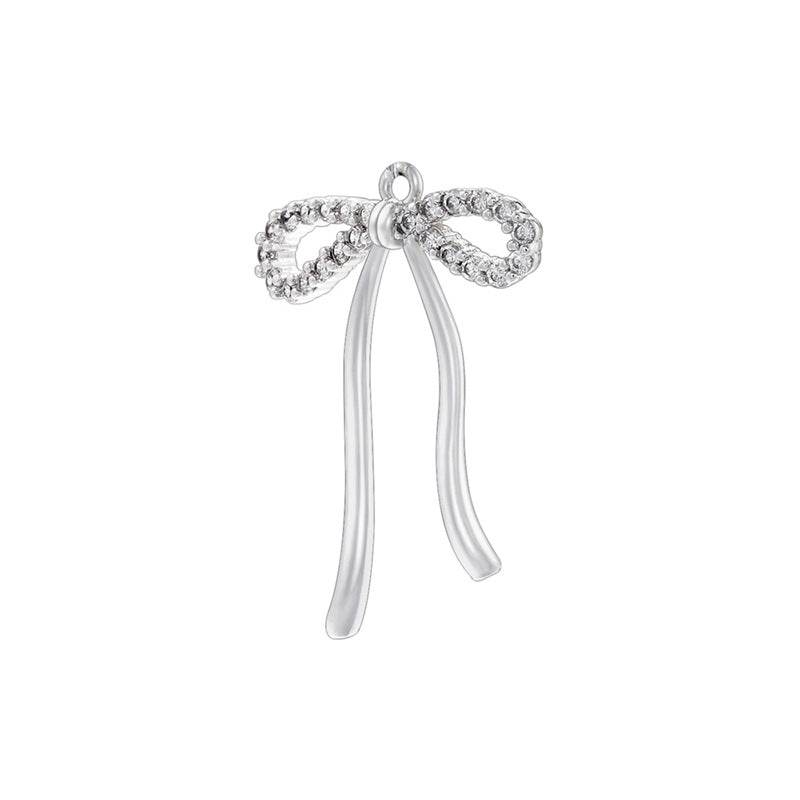 Inlaid Pearl Bow Niche Long Tassel Pendants