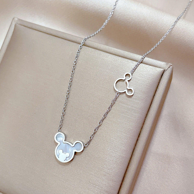 Titanium Steel Shell Mouse Minimalist Stove Real Necklaces