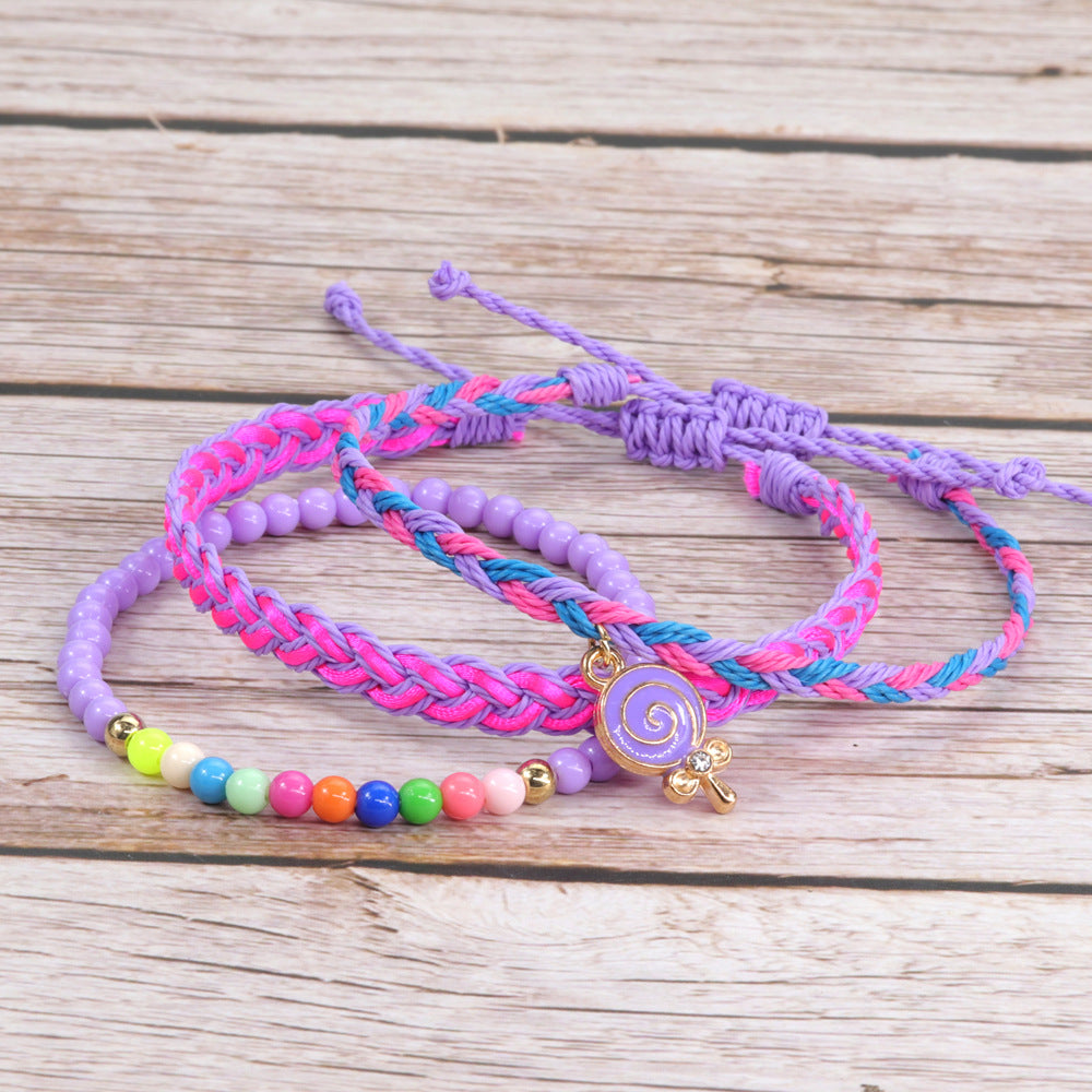 Dessert Series Woven Colorful Beads Wax Bracelets
