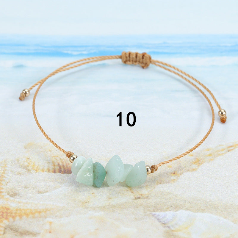 Gravel Summer Irregular Rough Stone Wax Bracelets