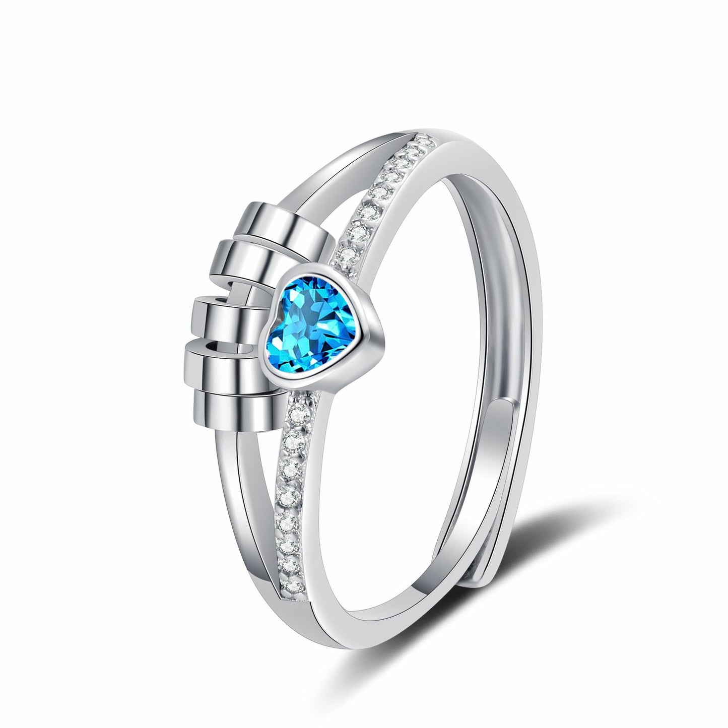 Women's Cool Style Heart Shape With Diamond Rings