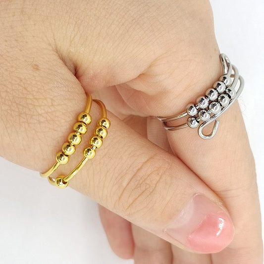 Open Adjustable Decompression Stainless Steel Anxiety Rings