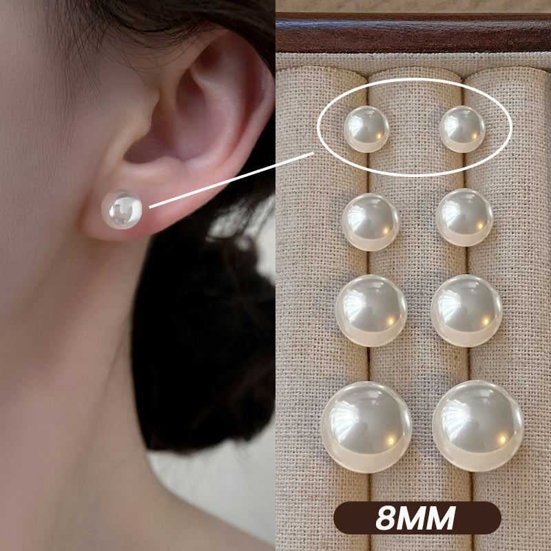 Women's Flat Round Steamed Bread Pearl High-grade Earrings