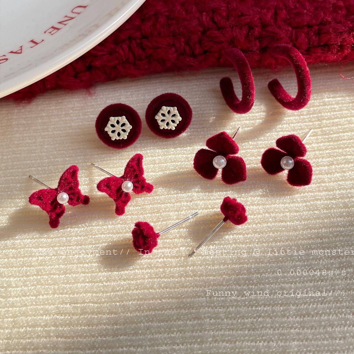 Earings Set Female Sier Needle Fairy Butterfly Niche Rings