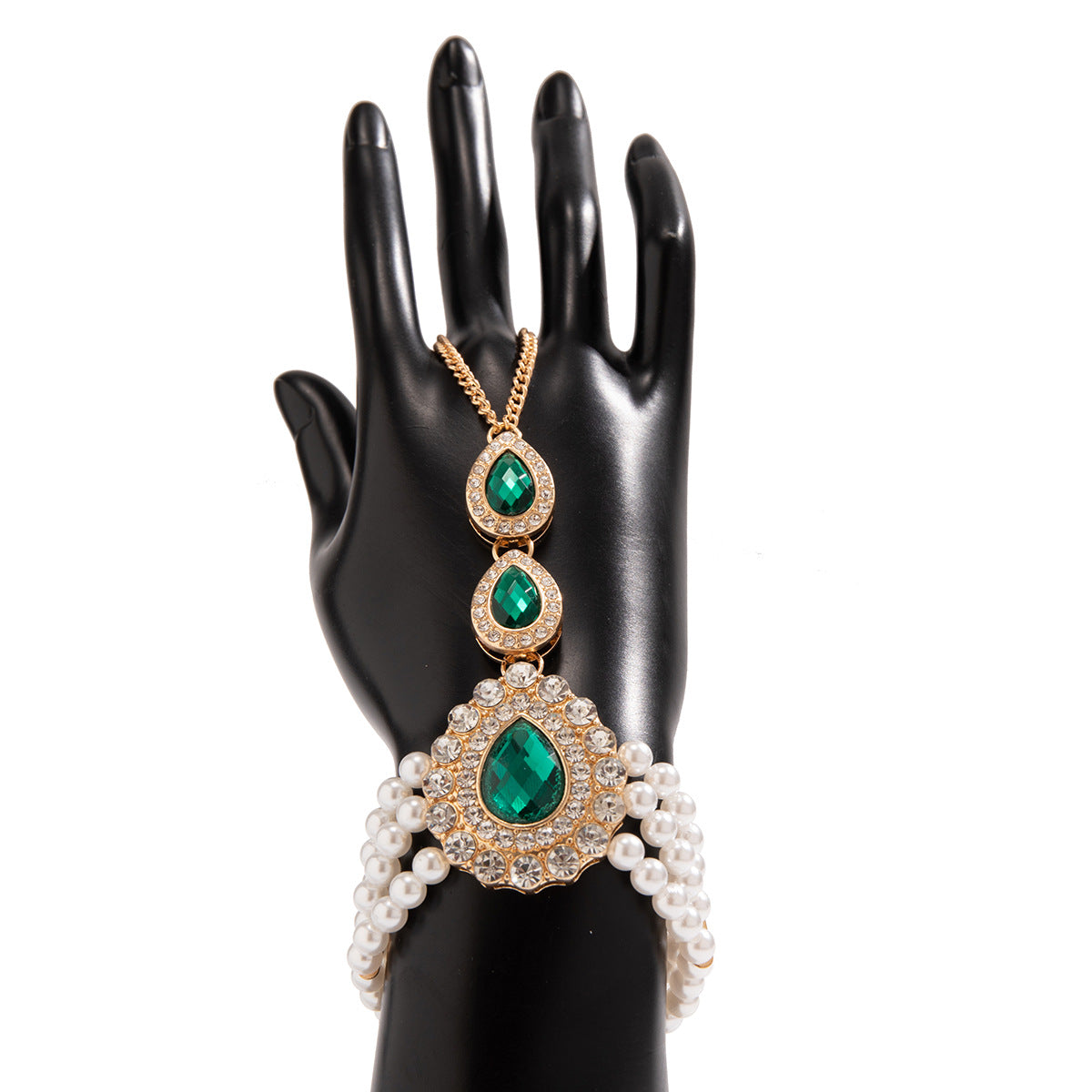 Ornament Light Luxury Retro Style Beaded Imitation Pearl Rhinestone Necklaces