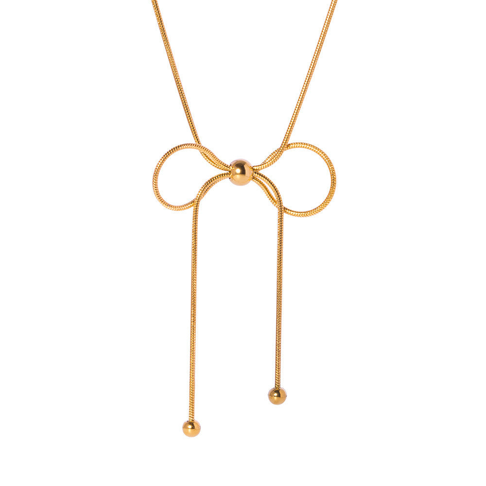 Gold Titanium Steel Clavicle Chain Advanced Necklaces