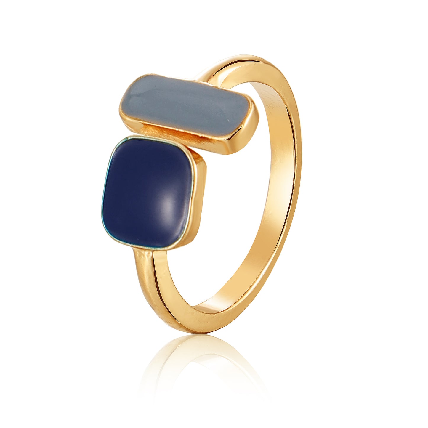 Dripping Oil Female Fashion Twin Simple Metal Rings