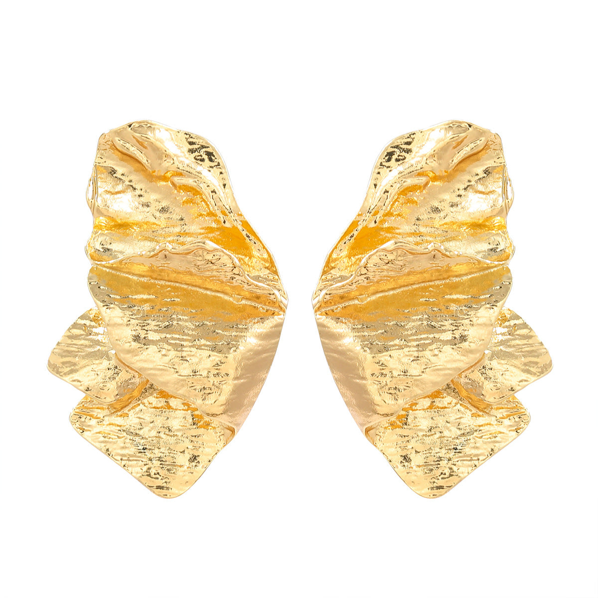 Women's Spring Gold Flower Trendy Exaggerated Metal Earrings