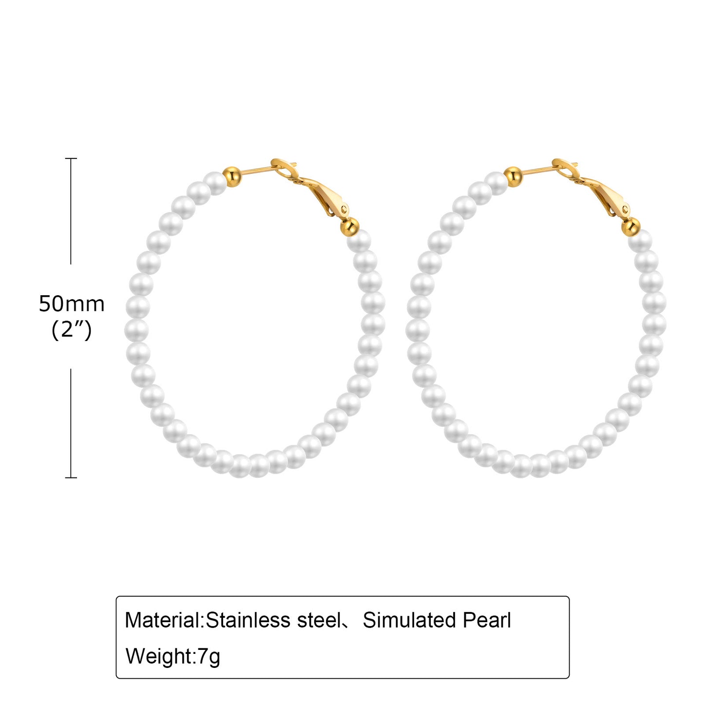 Women's Ornament Imitation Pearl Shaped Ear Titanium Earrings