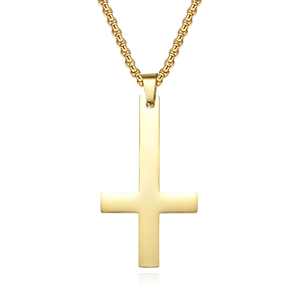 Ornament Stainless Steel Inverted Cross St. Pendants
