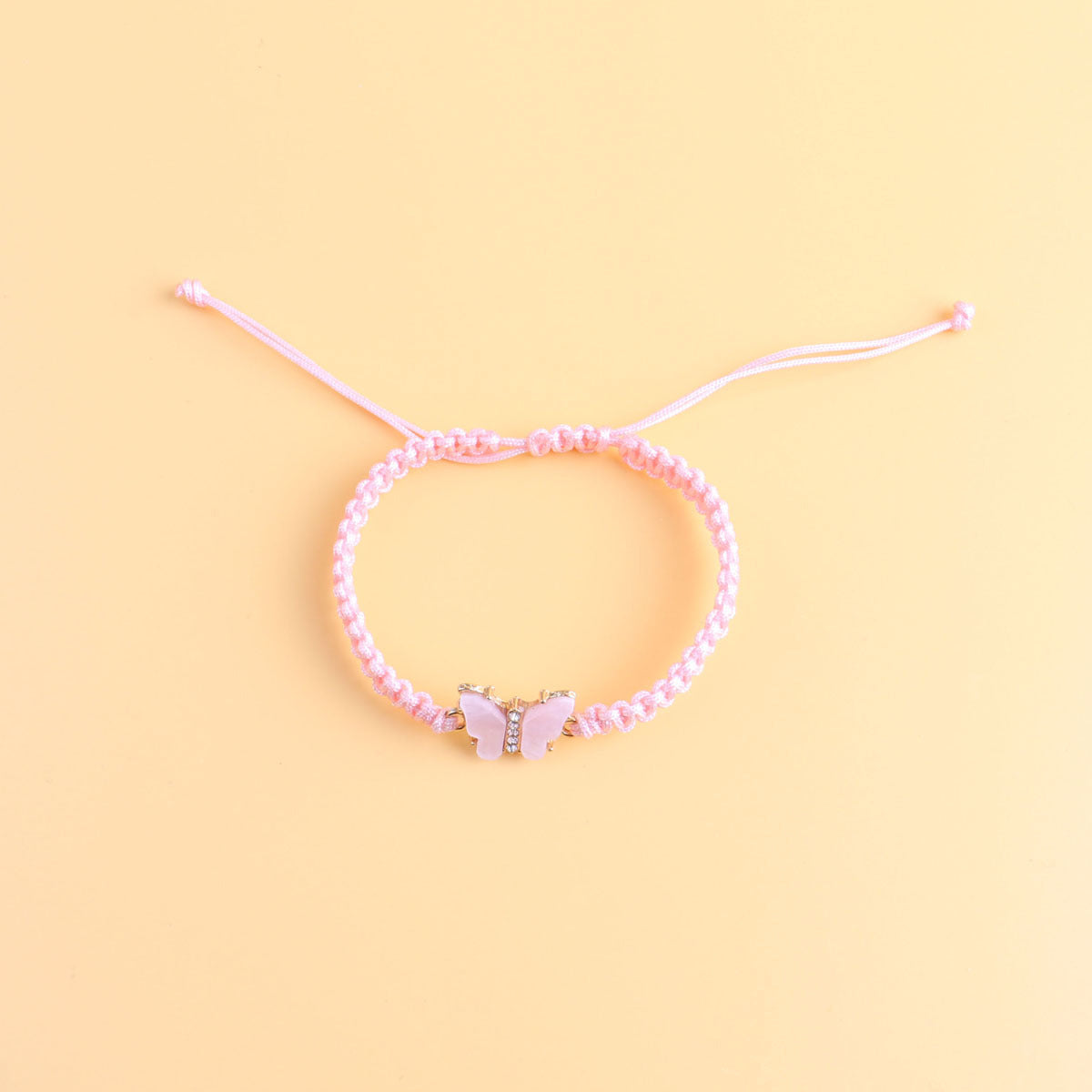 Black White Butterfly Flat Knot Hand-woven Bracelets