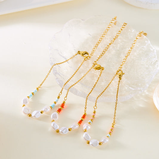 Women's Steel Imitation Pearl Fashionable Handmade Elegant Bracelets