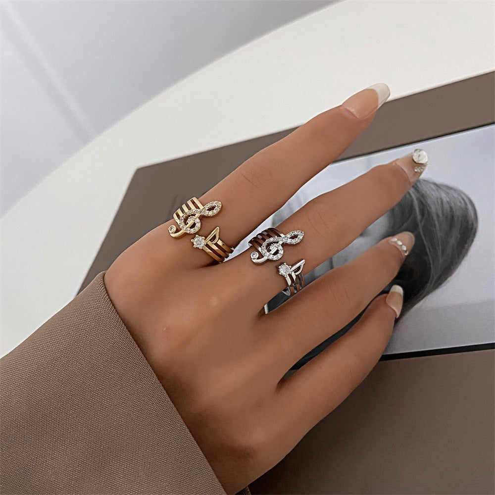 Women's Note Simple Fashion Advanced Design Sense Rings