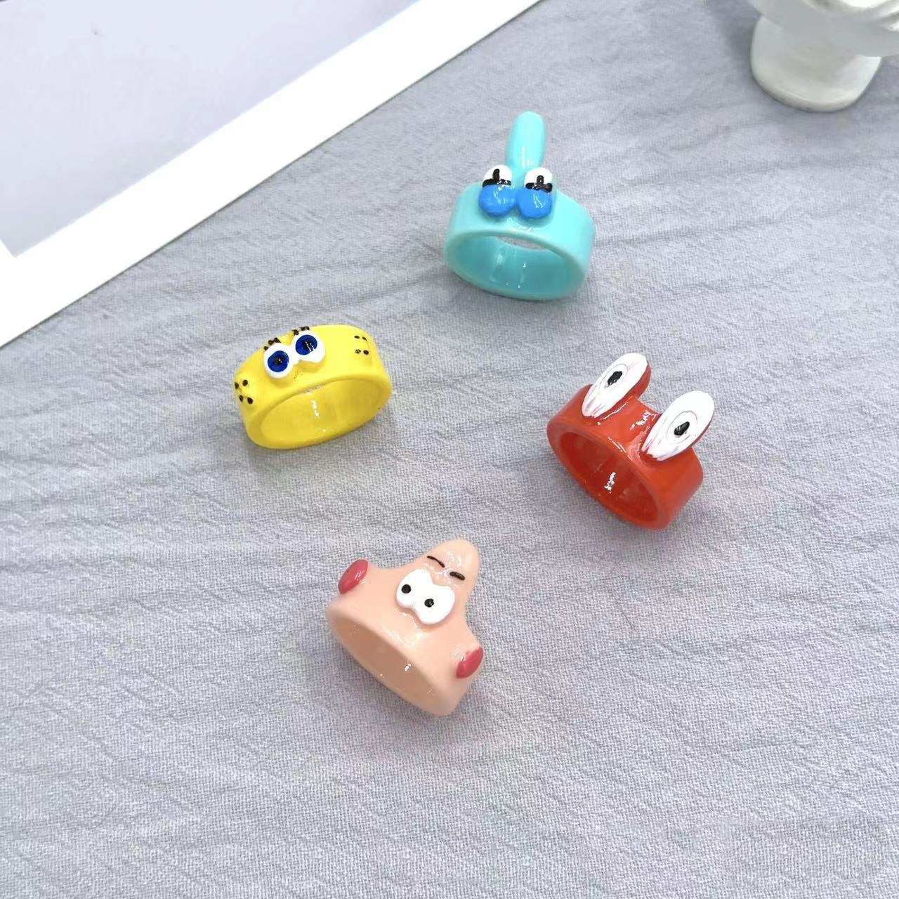 Sponge Star Painted Octopus Crab Boss Series Rings