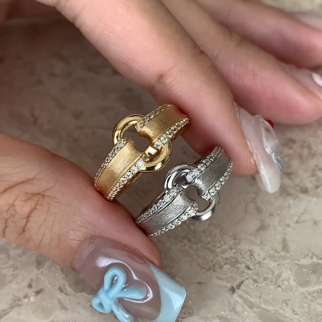 Women's Niche Retro Woven Wheat Simple Twist Rings