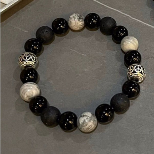 Women's & Men's Retro Black Beaded Light Luxury Minority Bracelets