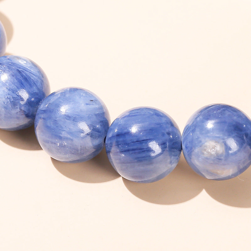 Women's & Men's Natural Brazil Blue Crystal Veet Round Beads Bracelets
