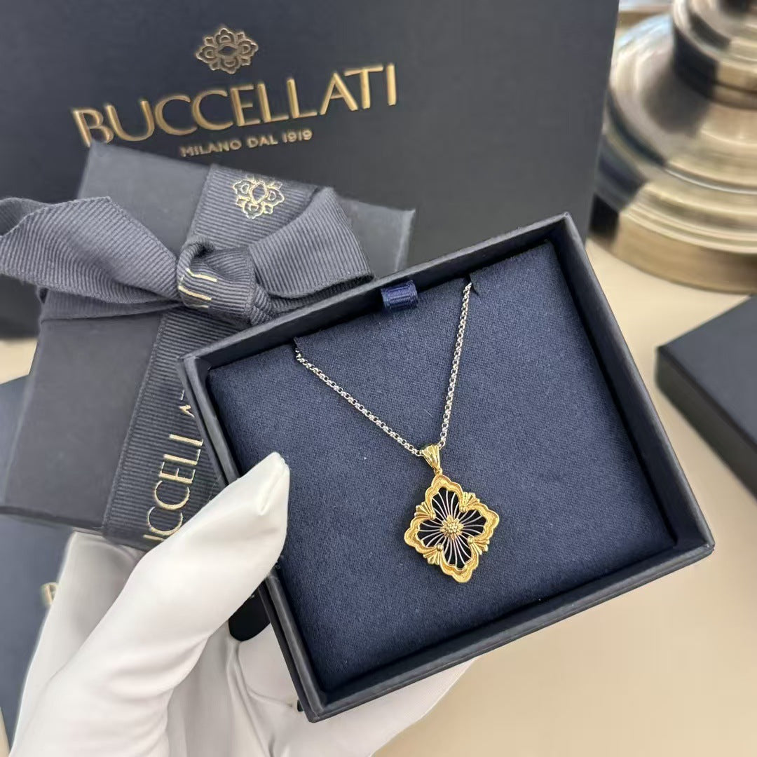 Cloth Opera House Clover Double-sided Light Necklaces
