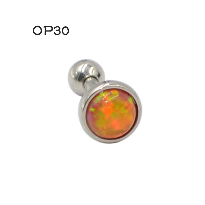 Steel Opal Puncture Fire Color Australian Earrings