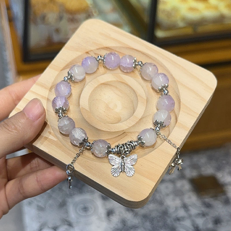 Style Glaze Butterfly Beaded Cracked Cystal Bracelets