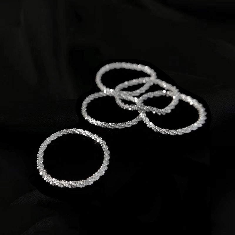 Sterling Sier Sparkling Starry Single Female Rings