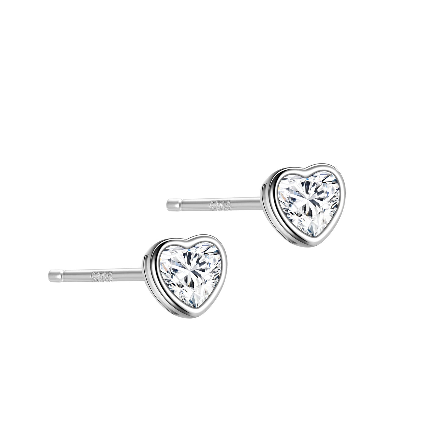 Women's Sier Diamond Bag With Heart-shaped Zircon Earrings