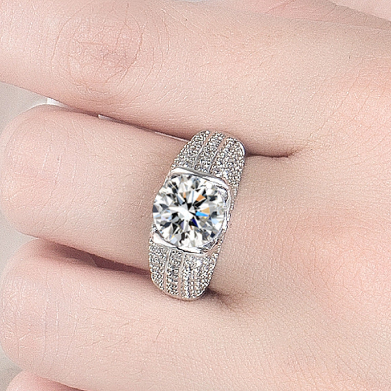 Karat Eight Hearts Arrows Diamond Platinum Plated Rings