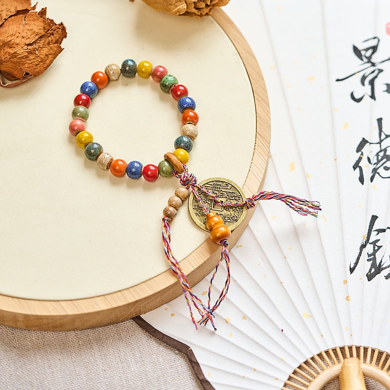 Women's Ceramic Ethnic Style Chinese Popular Ancient Bead Bracelets