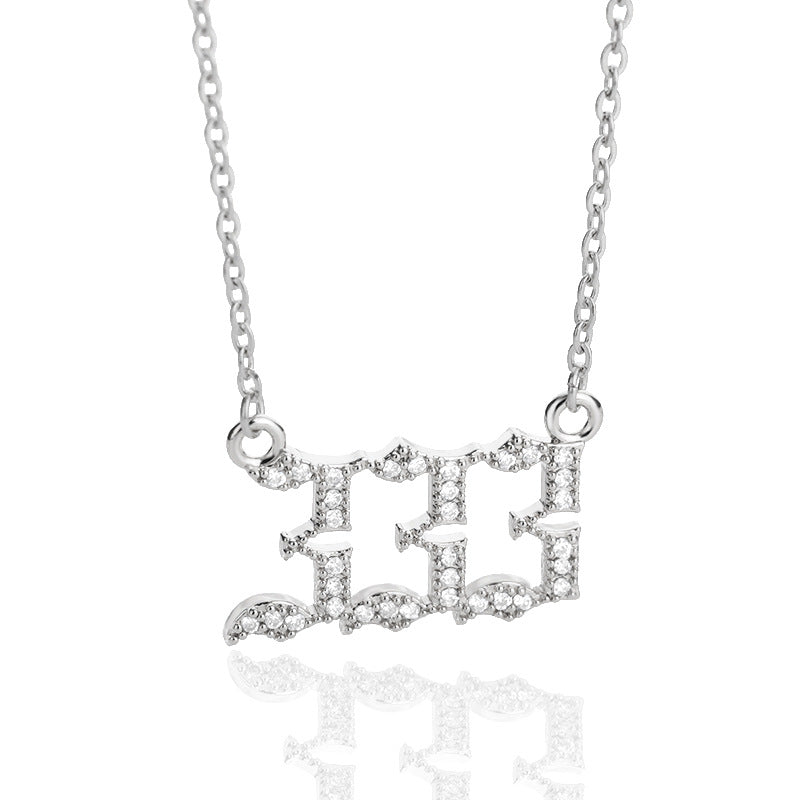 Women's & Men's Digital Angel Zircon Couple Ancient English Necklaces