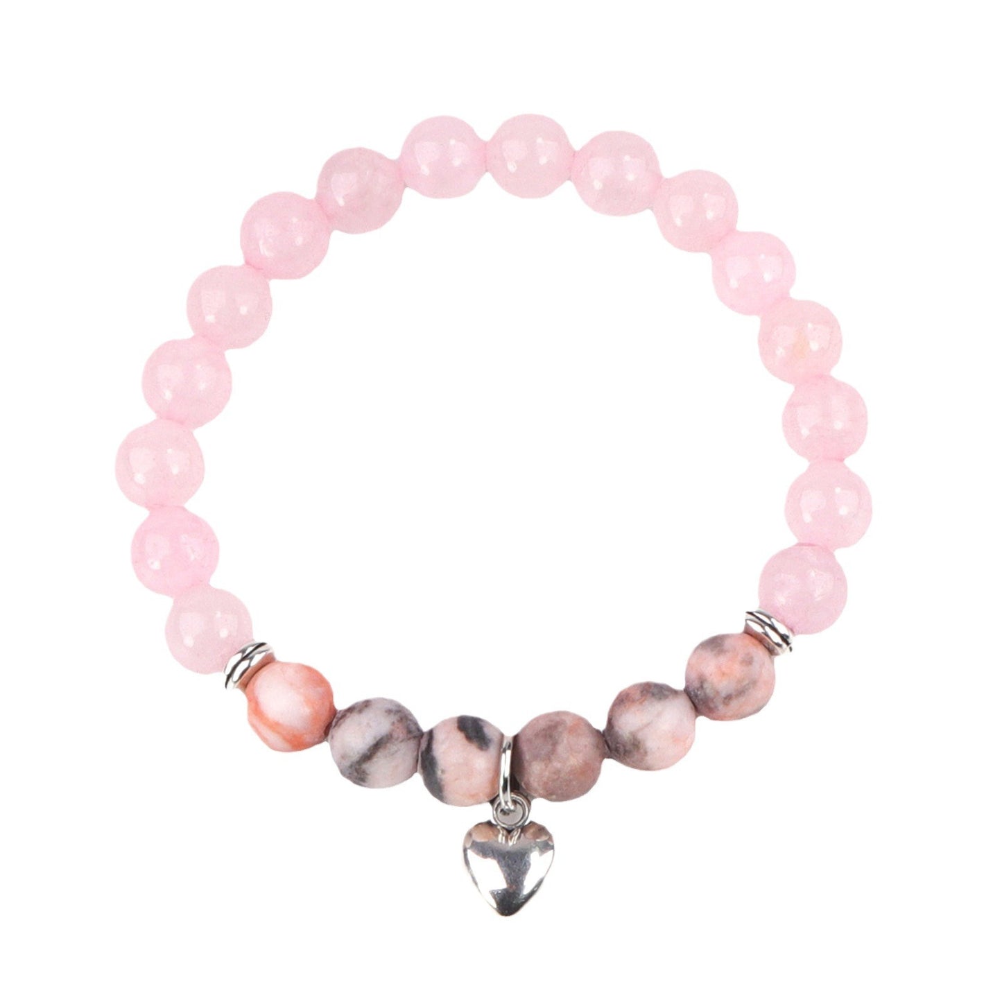 Women's Rose Gold Volcanic Rock Beaded Pink Bracelets