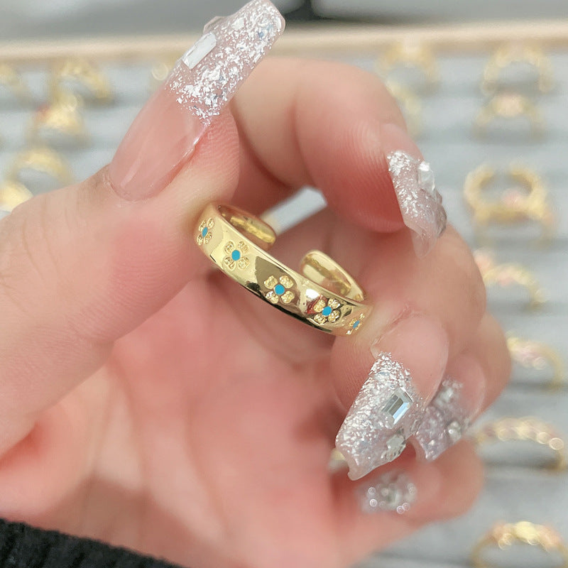 Flower Fashion Personalized Opening Adjustable Index Finger Rings