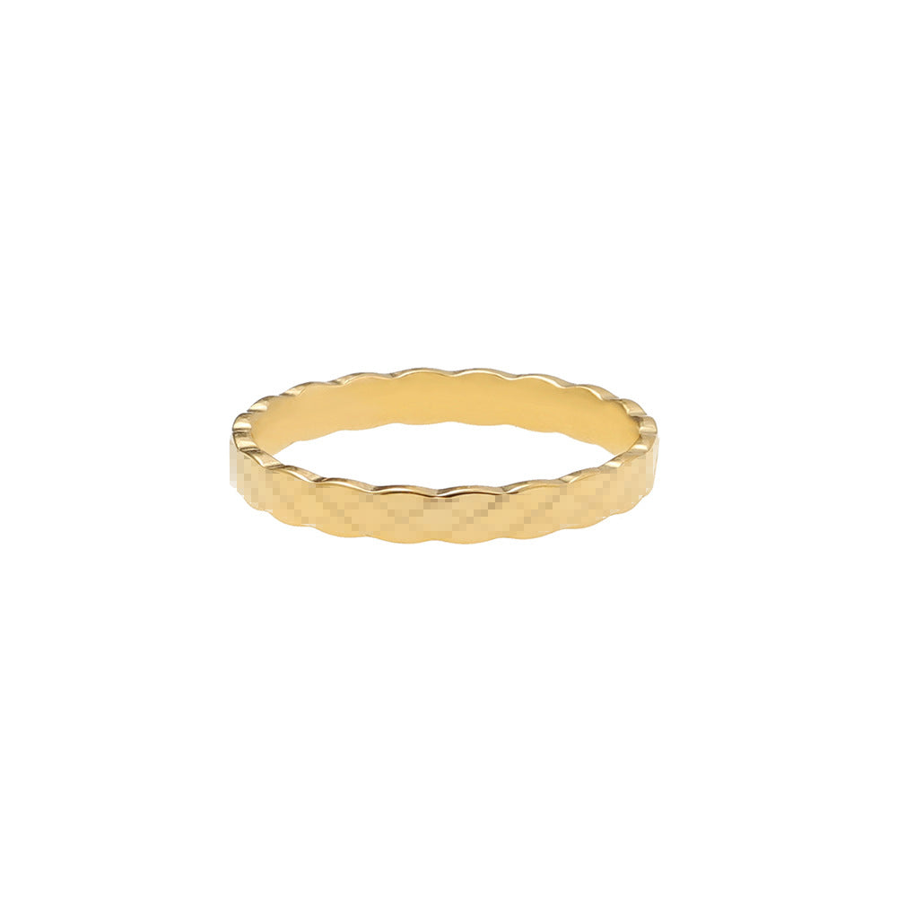 Women's Cross Small Titanium Steel Gold Plated Color Rings