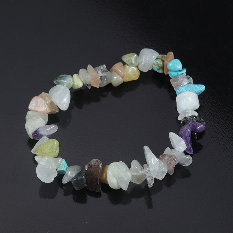 Natural Colorful Gravel Irregular Hand-woven Stretch Bracelets