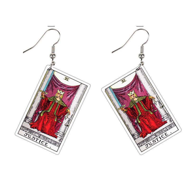 Acrylic Printing Double-sided Vintage Tarot Designer Earrings