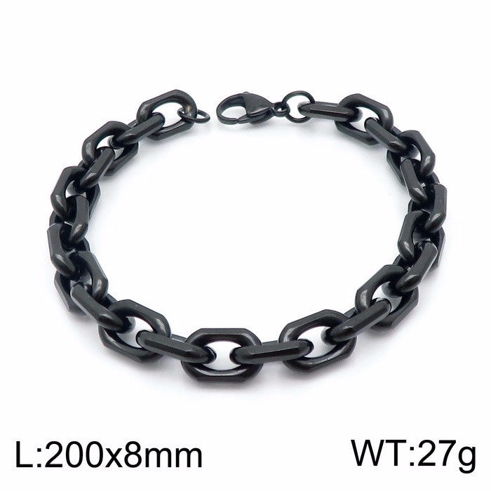Men's Power Style Personalized Black Plated Edging Bracelets