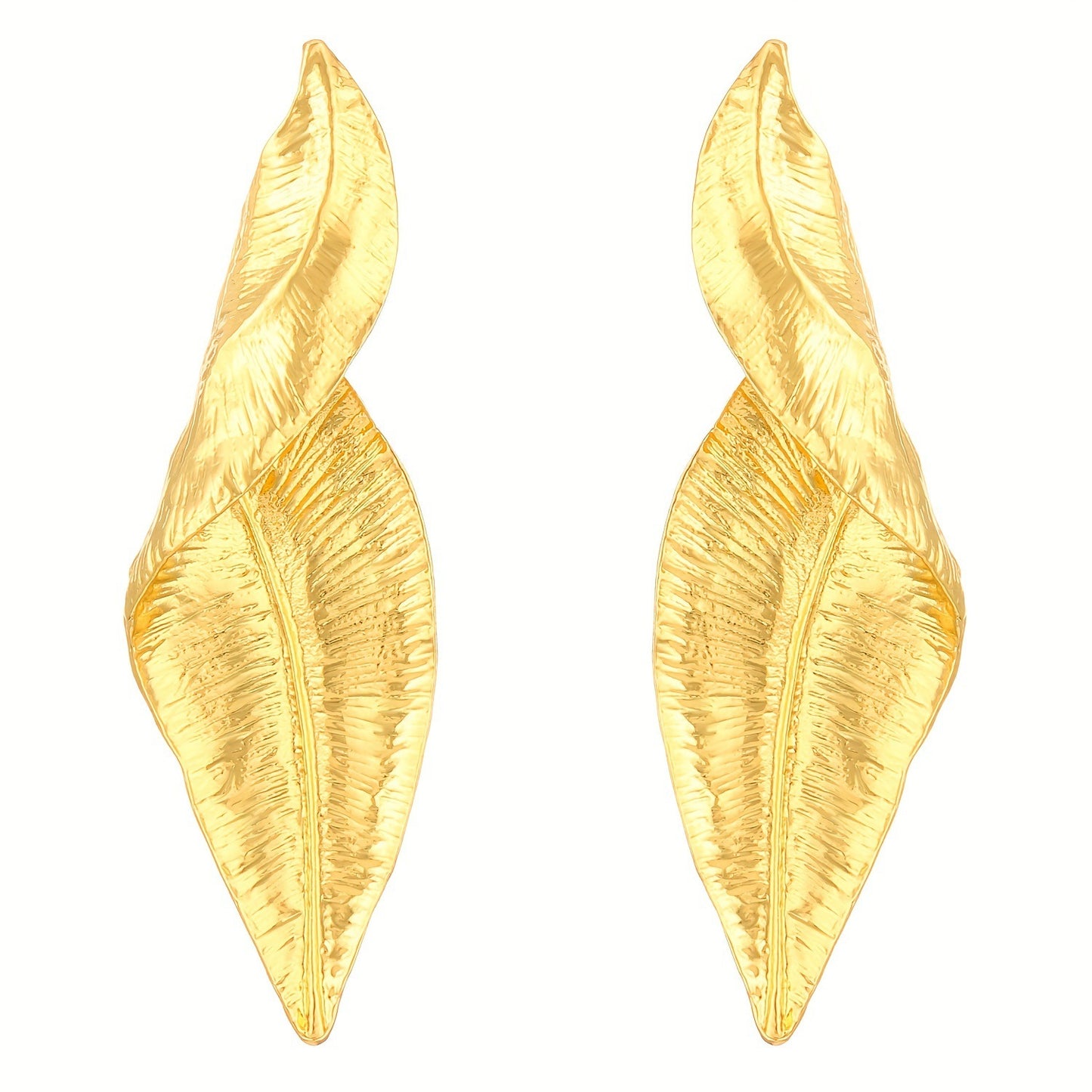 Women's Exaggerated Personalized Irregular Pleated Texture Leaf Rings