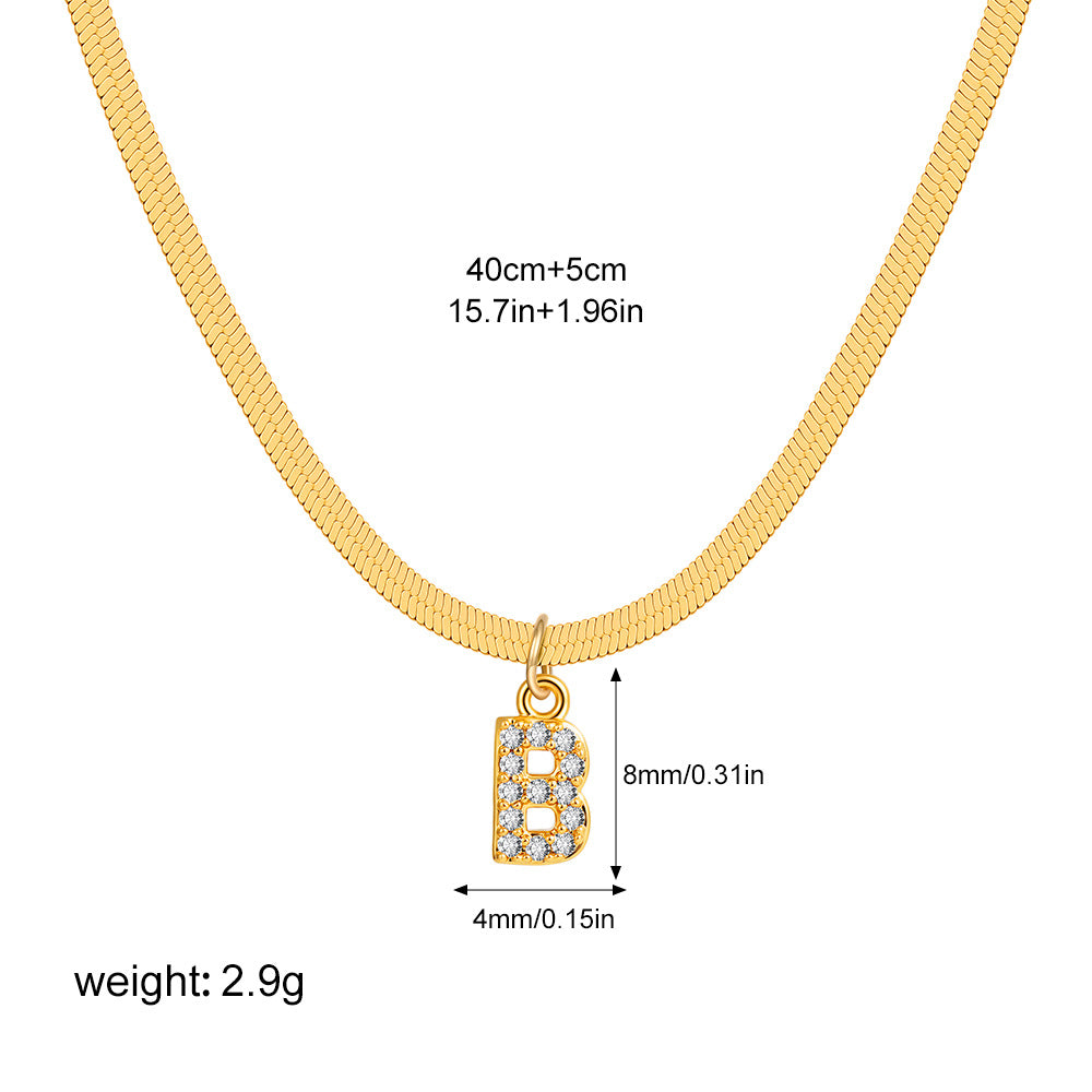 Stainless Steel Snake Bones Chain Letter Necklaces