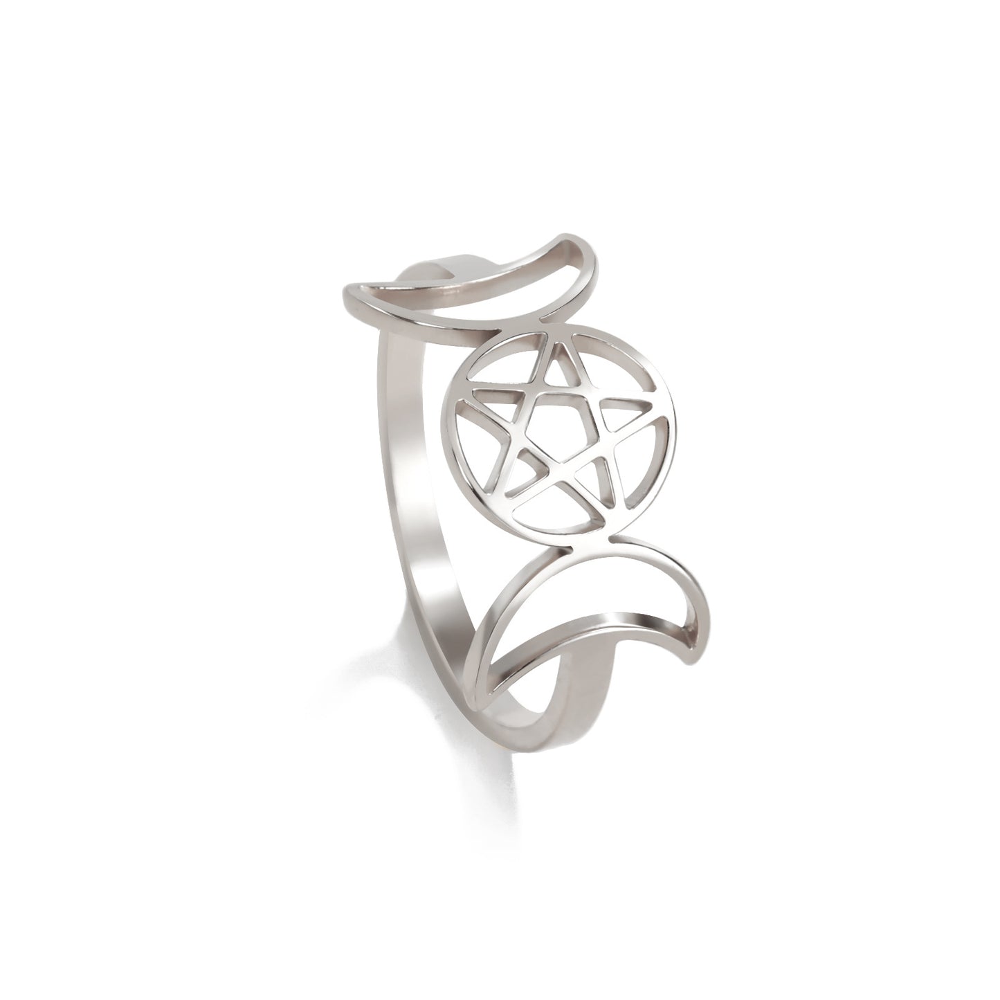 Pentagram Female Stainless Steel Five-pointed Star Rings