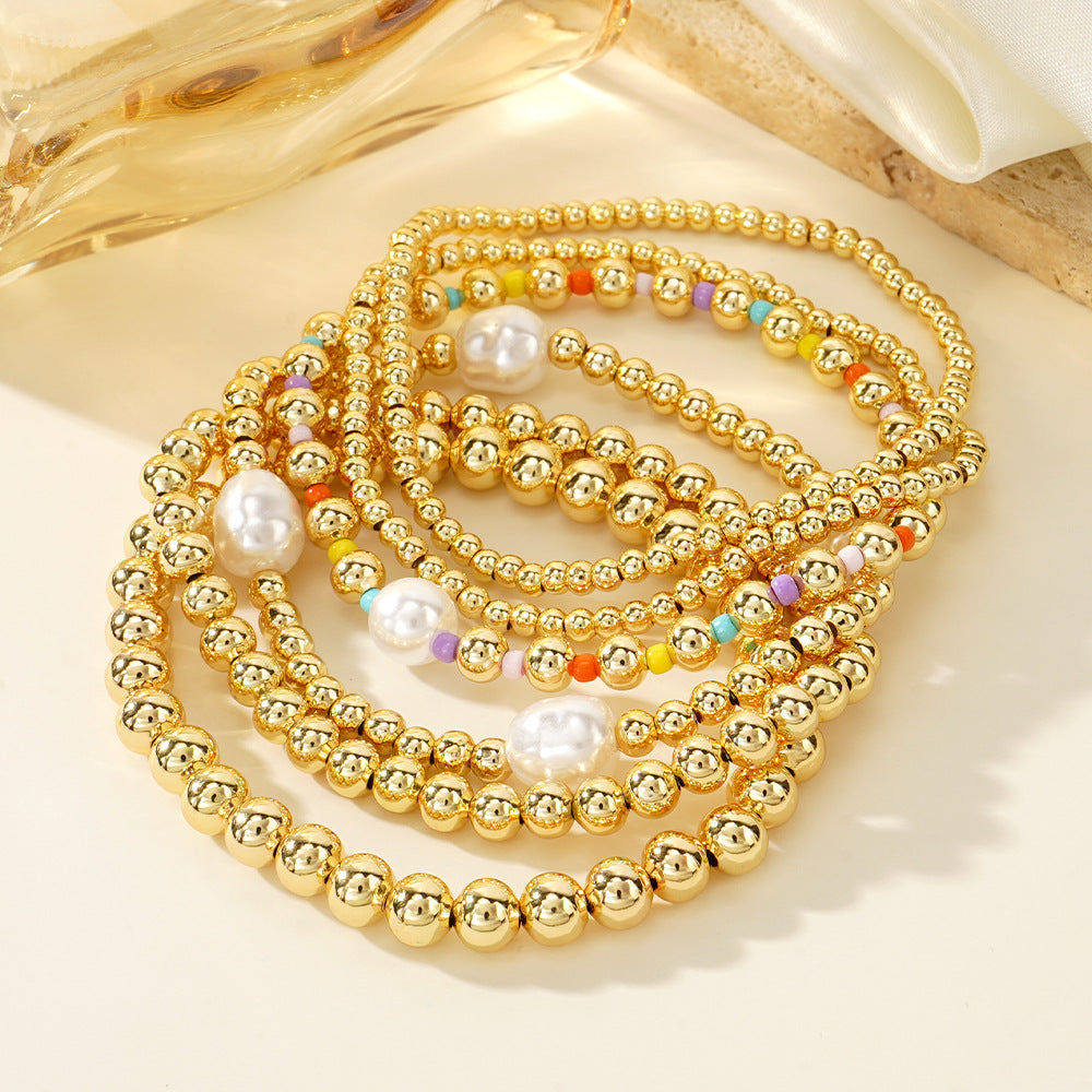 Style Imitation Pearl Color Beads Handmade Bracelets