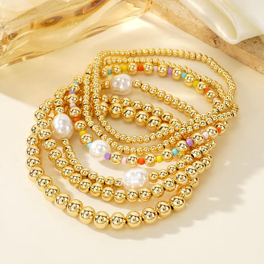 Style Imitation Pearl Color Beads Handmade Bracelets