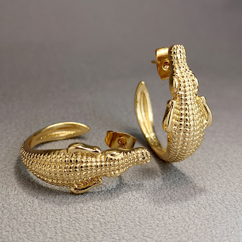 Women's & Men's Vintage Crocodile Metal Alloy Creative Earrings